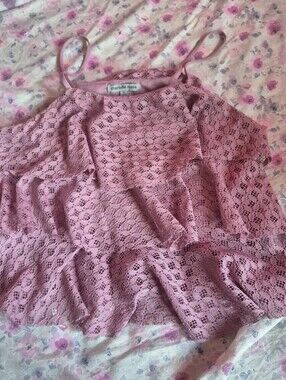 Charlotte Russe Rose Pink Lace Top